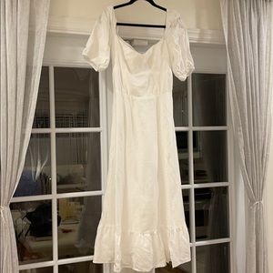Like new Reformation Belgium dress in white!